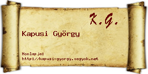 Kapusi György névjegykártya