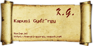 Kapusi György névjegykártya